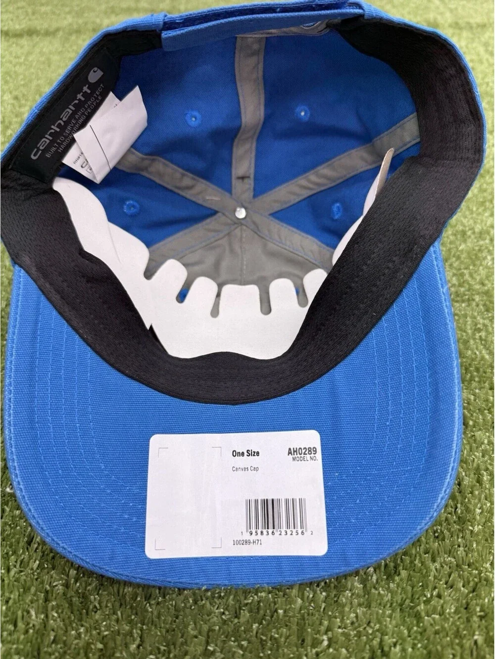 Carhartt Force Odessa Canvas Cap AH0289 Marine Blue Leather Patch Hat NWT